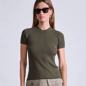 NWT Apiece Apart Ciao Ribbed Tee XS in Thyme.
Sold out.